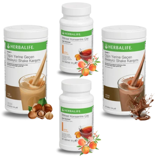 Herbalife Çay Şeftali Aromalı (2 adet) + Shake Çikolatalı + Shake Fındıklı